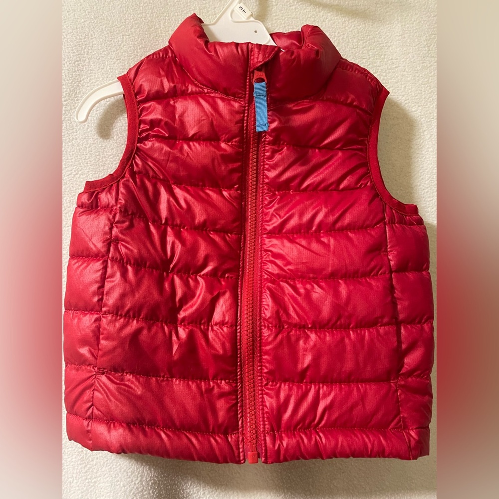Primary Red Puffer Vest for Kids